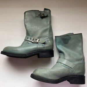 Light Aqua Blue Frye Engineer Boots Size 13